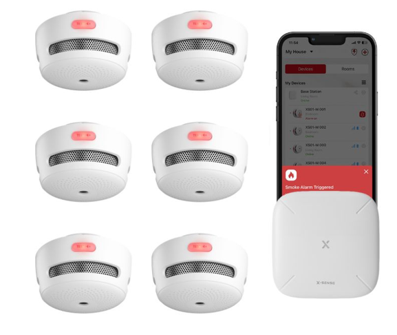 X-Sense M Veiligheidspakket – 6 Slimme Rookmelders + Gateway (XS01-M)