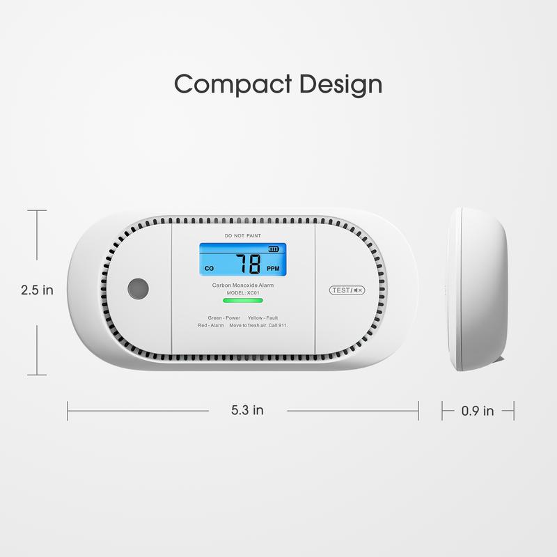 Koolmonoxidemelder met LCD-display