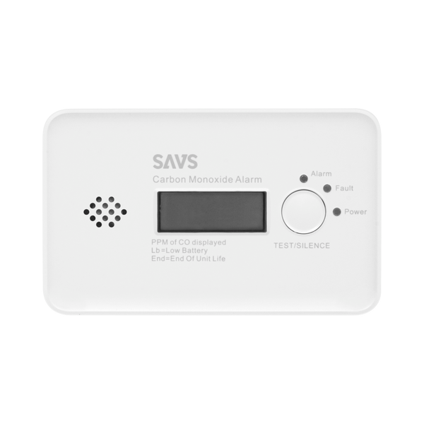 SAVS C10 Koolmonoxidemelder – Stand‑alone 10 jaar + LCD‑display