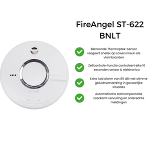 FireAngel ST-622-BNLT Rookmelder – Betrouwbare Branddetectie met 10 Jaar Batterijduur
