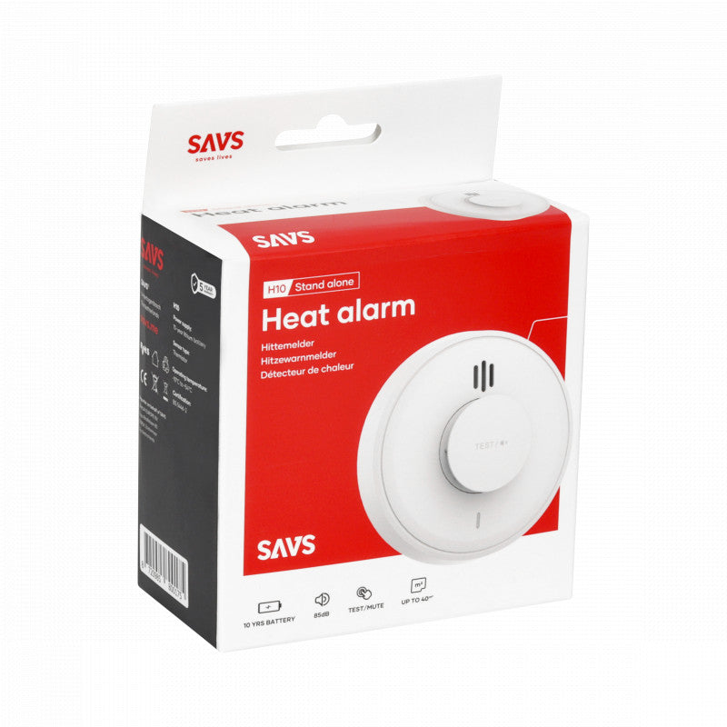 SAVS H10 Hittemelder – Stand‑alone 10 jaar batterij