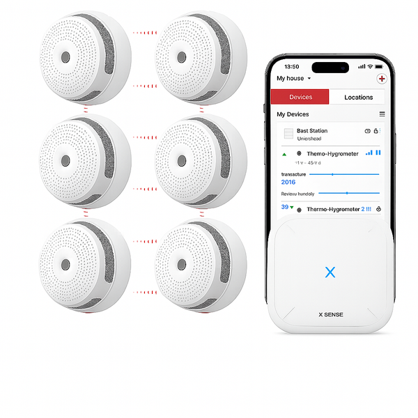 X-Sense M Veiligheidspakket – 6 Slimme Rookmelders + Gateway (XS01-M)