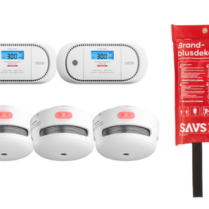 Meldershopbundel X‑Sense Premium – 3 rookmelders + CO‑melder + blusdeken SAVS