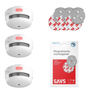 X-Sense W Draadloos Koppelbare Rookmelder Bundel – 3 stuks + 3x Magnetische Montagekit